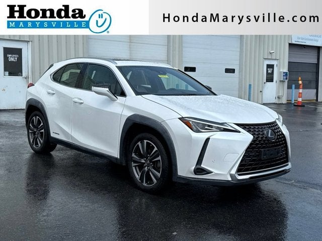 2020 Lexus UX 250h Base in Ultra White — front three-quarter view