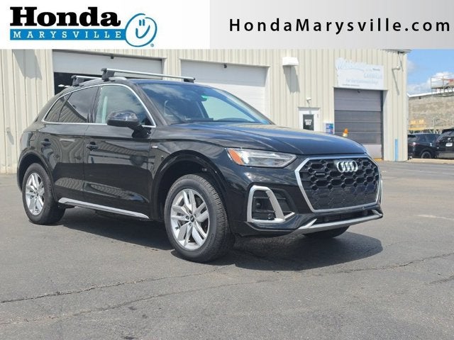 2023 Audi Q5 45 S line Premium in Mythos Black Metallic — front three-quarter view