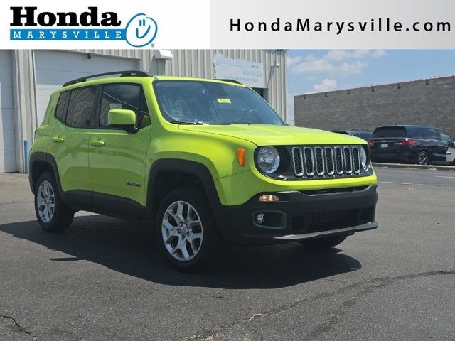 2017 Jeep Renegade Latitude in Hypergreen Clearcoat — front three-quarter view