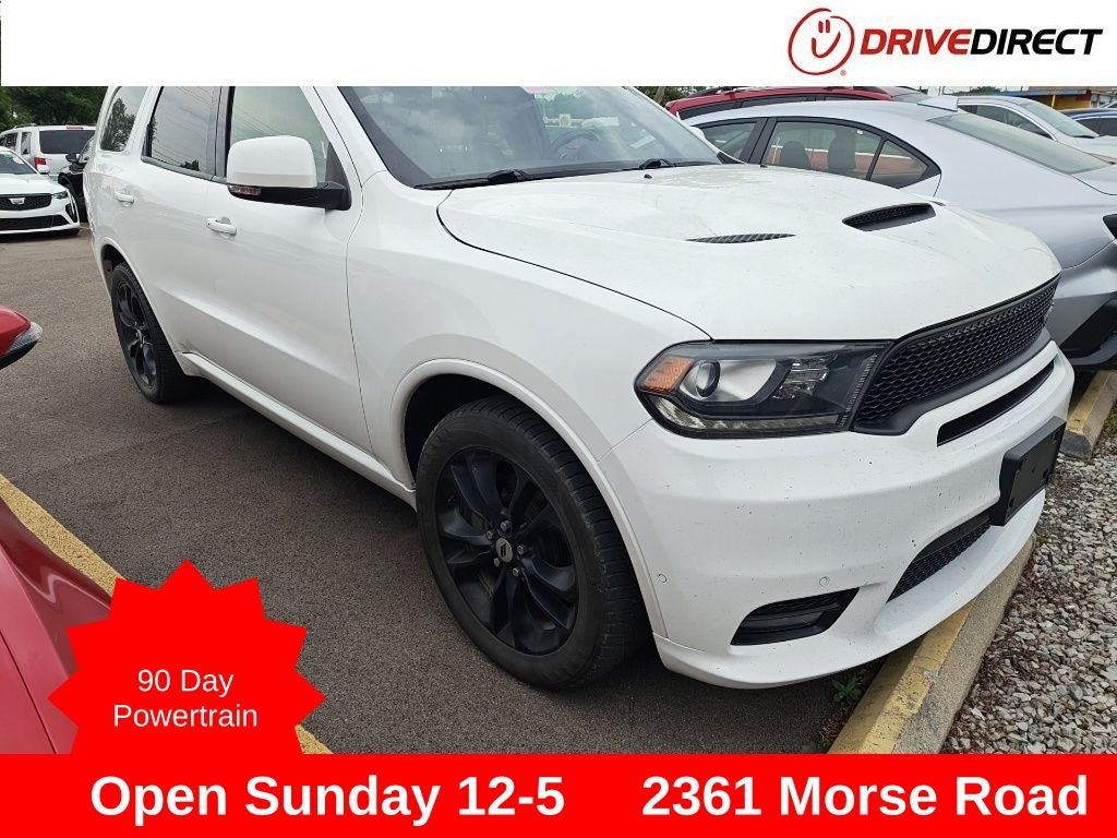 2019 Dodge Durango R/T in Vice White — front three-quarter view