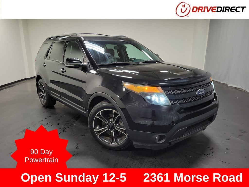2015 Ford Explorer Sport in Tuxedo Black Metallic — front three-quarter view