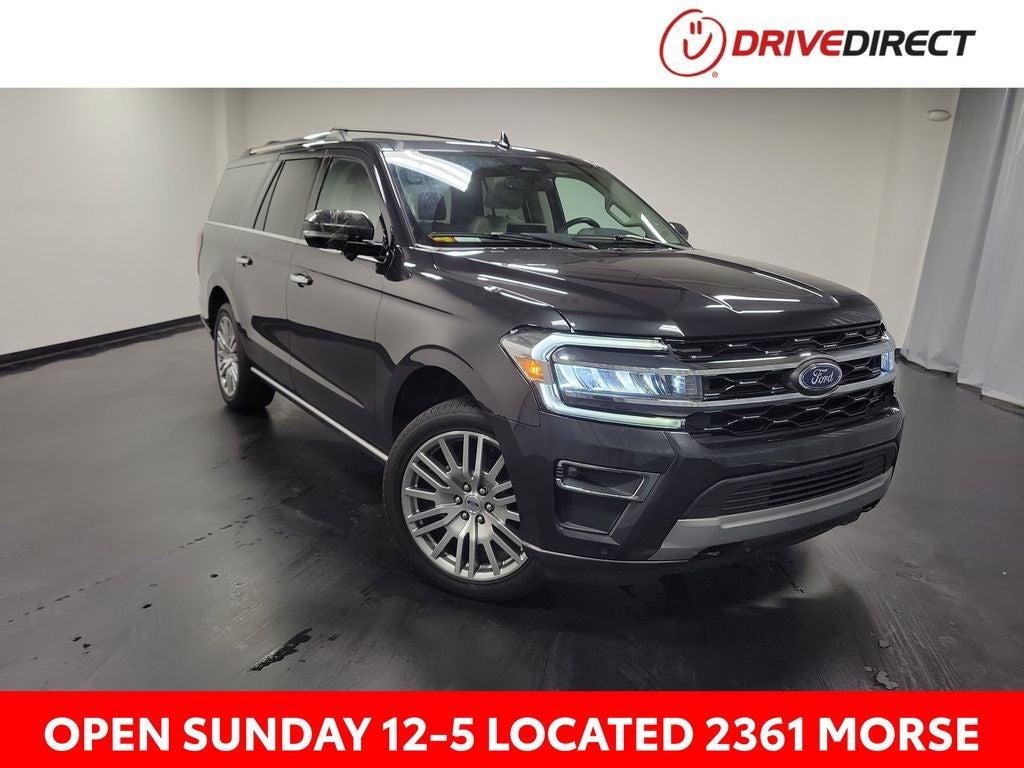 2023 Ford Expedition Max Limited in Dark Matter Metallic — front three-quarter view