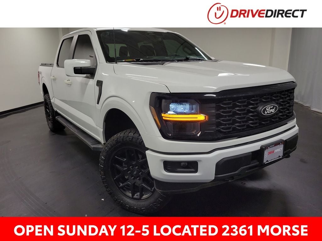 2024 Ford F-150 STX in Oxford White — front three-quarter view