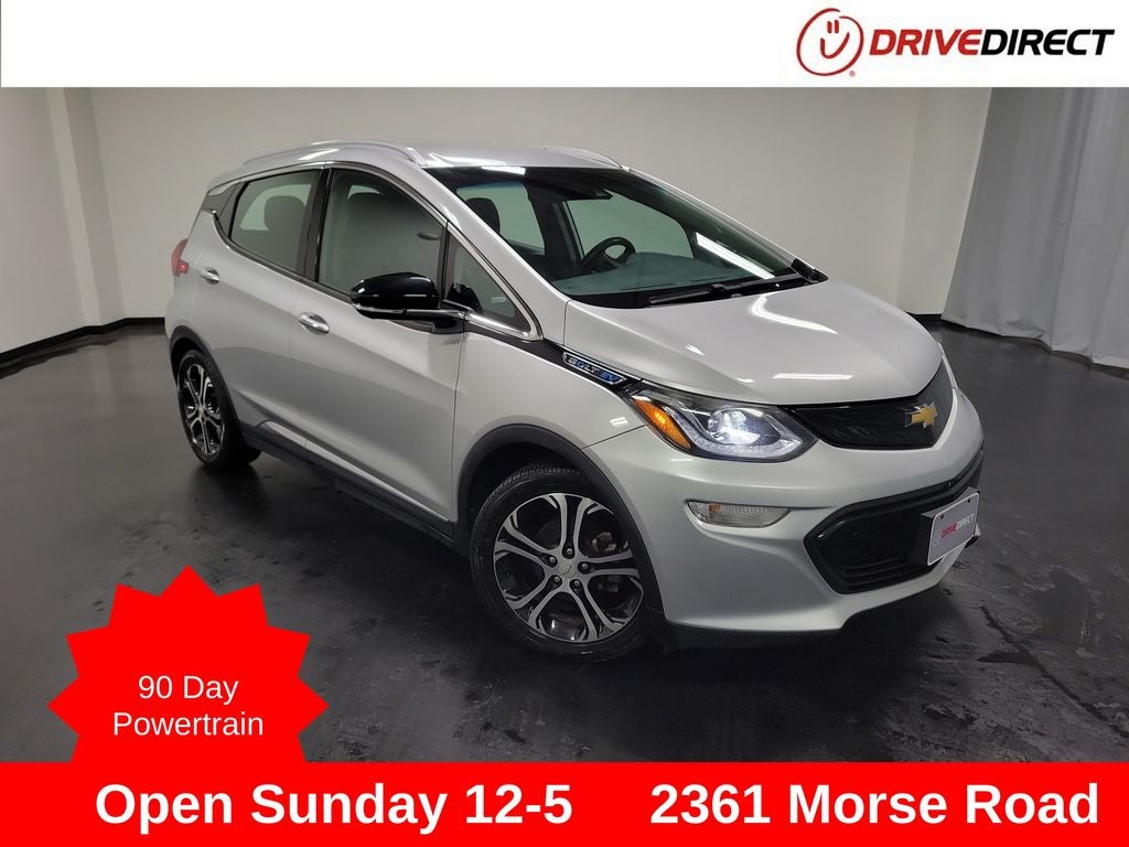 2017 Chevrolet Bolt EV Premier in Silver Ice Metallic — front three-quarter view