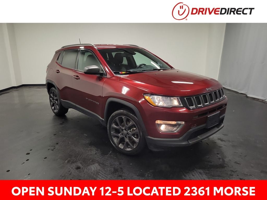2021 Jeep Compass 80th Special Edition in Velvet Red Pearlcoat — front three-quarter view