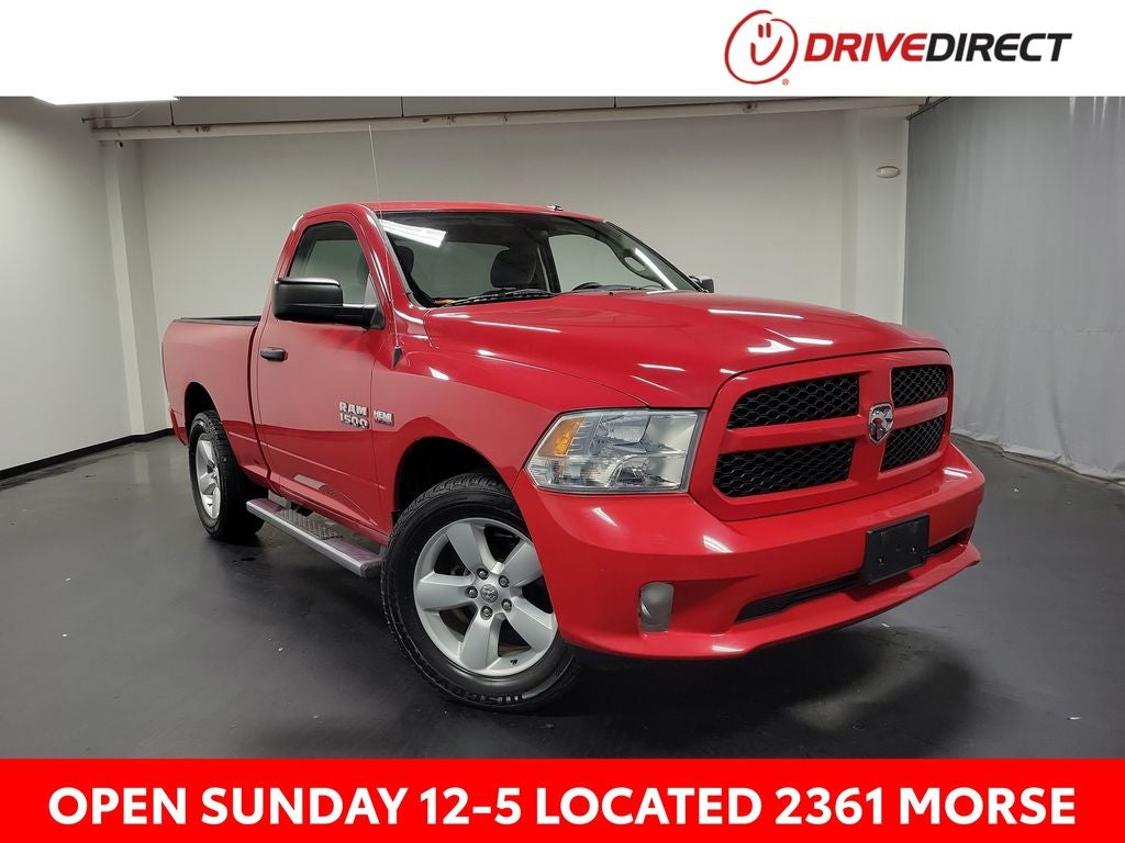 2015 RAM 1500 Express in Flame Red Clearcoat — front three-quarter view