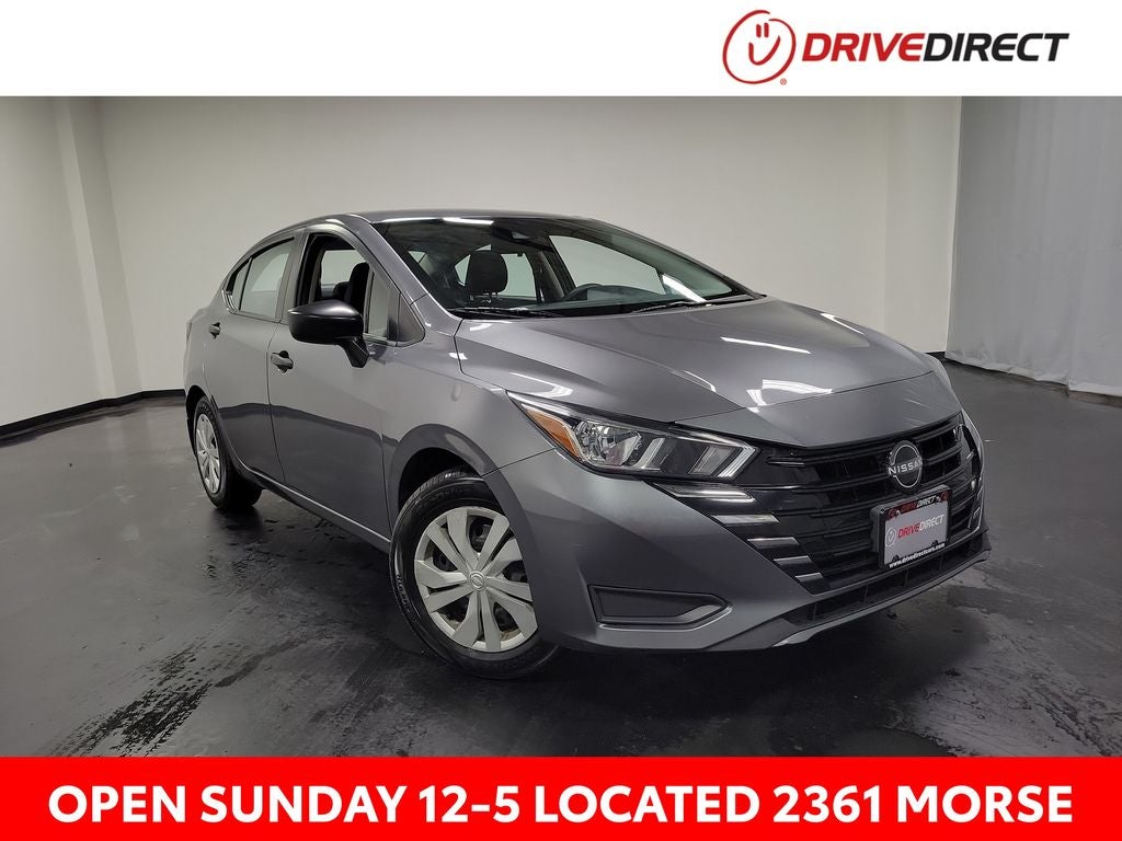 2024 Nissan Versa 1.6 S in Gun Metallic — front three-quarter view