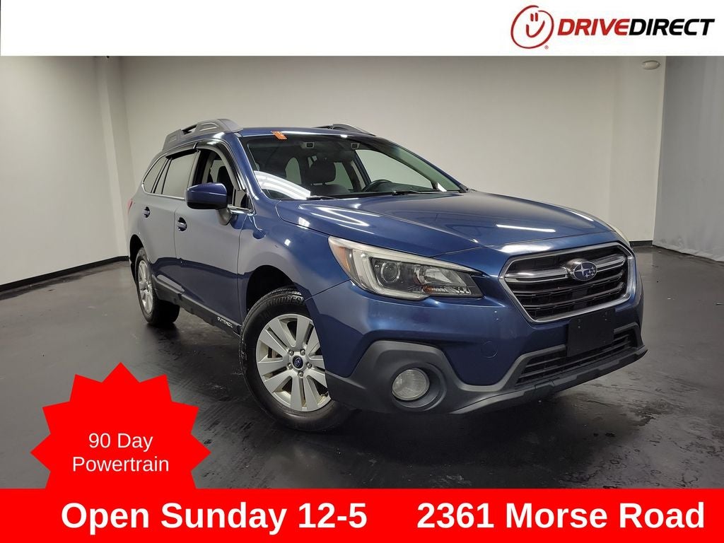 2019 Subaru Outback 2.5i Premium in Abyss Blue Pearl — front three-quarter view