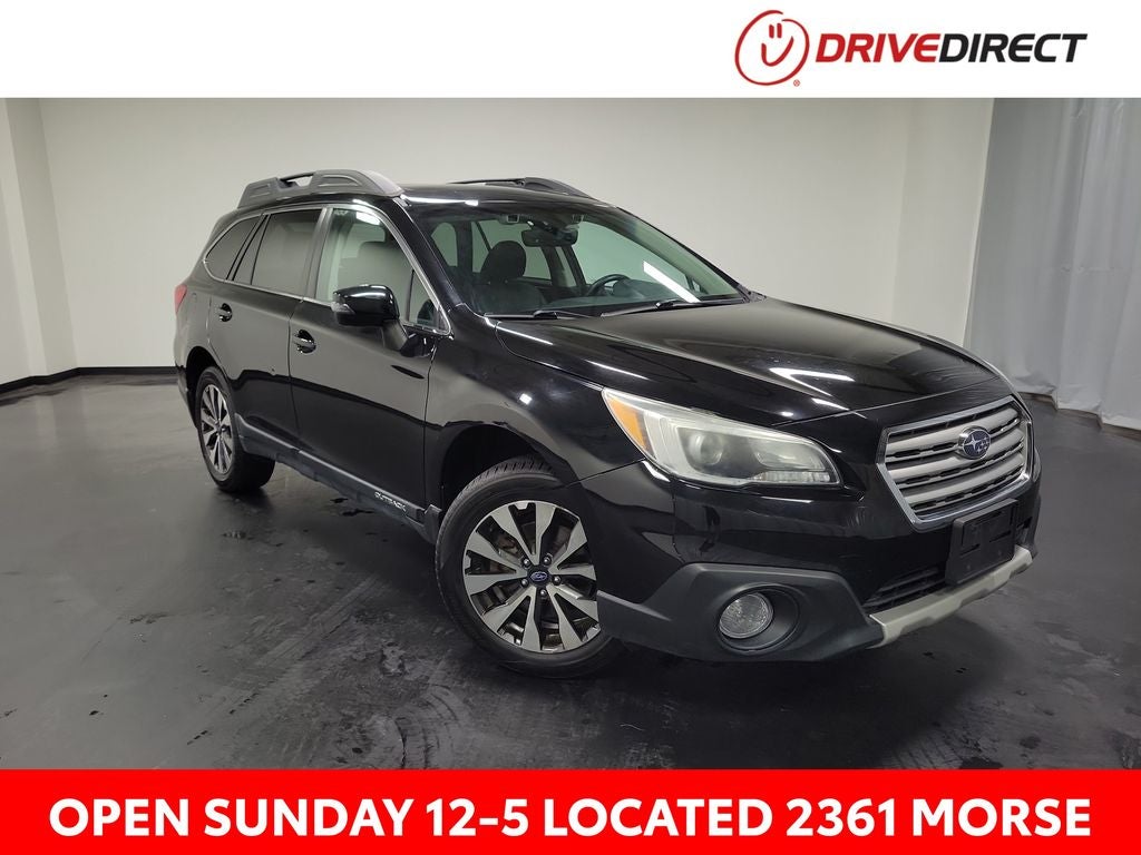 2017 Subaru Outback 2.5i Limited in Crystal Black Silica — front three-quarter view