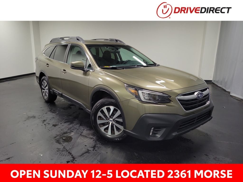 2020 Subaru Outback Premium in Green Metallic — front three-quarter view
