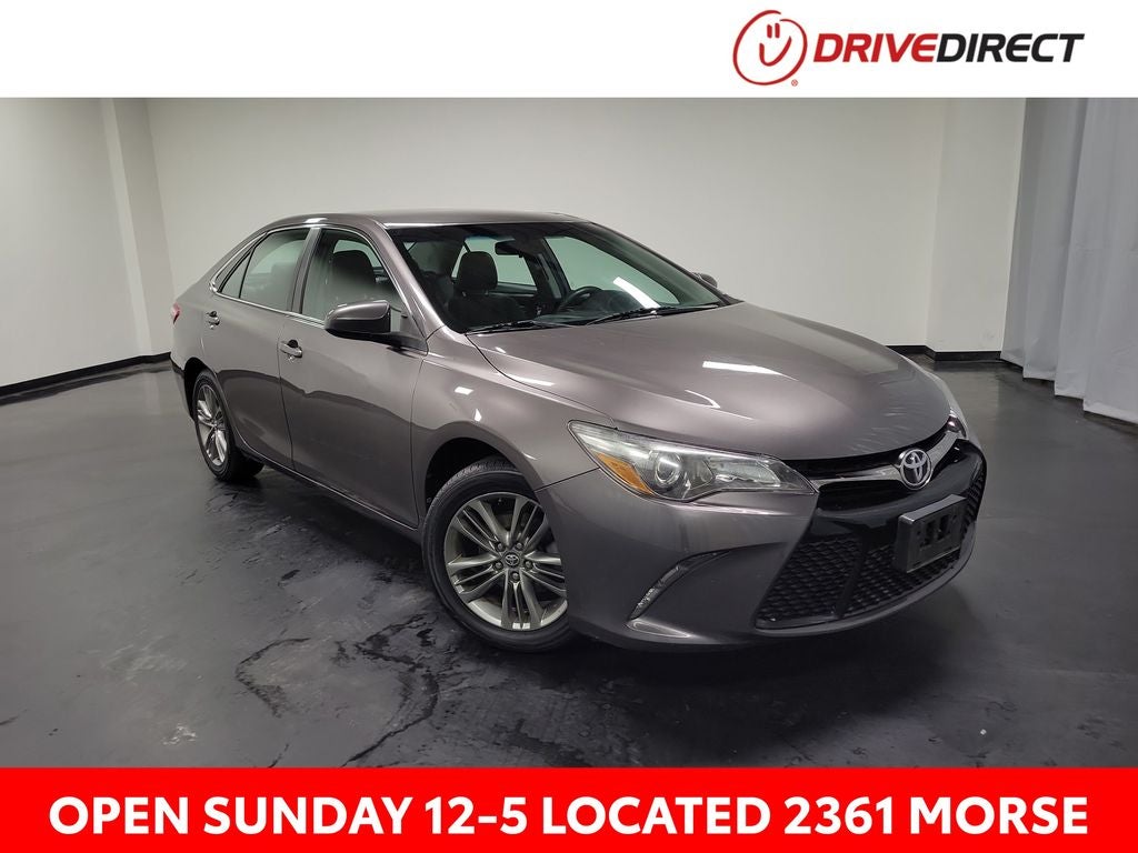 2017 Toyota Camry SE in Predawn Gray Mica — front three-quarter view