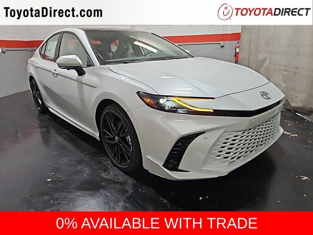 2026 Toyota Camry XSE in Wind Chill Pearl — front three-quarter view