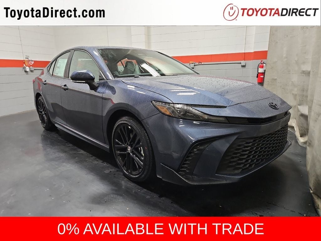 2026 Toyota Camry SE in Dark Cosmos — front three-quarter view