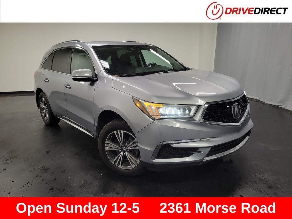2017 Acura MDX 3.5L SH-AWD in Lunar Silver Metallic — front three-quarter view