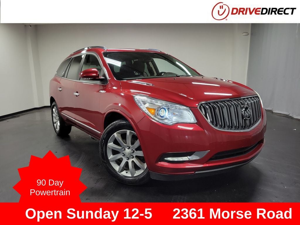 2014 Buick Enclave Leather Group in Crystal Red Tintcoat — front three-quarter view