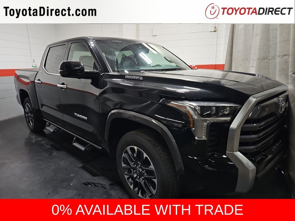 2026 Toyota Tundra Hybrid Limited in Midnight Black Metallic — front three-quarter view