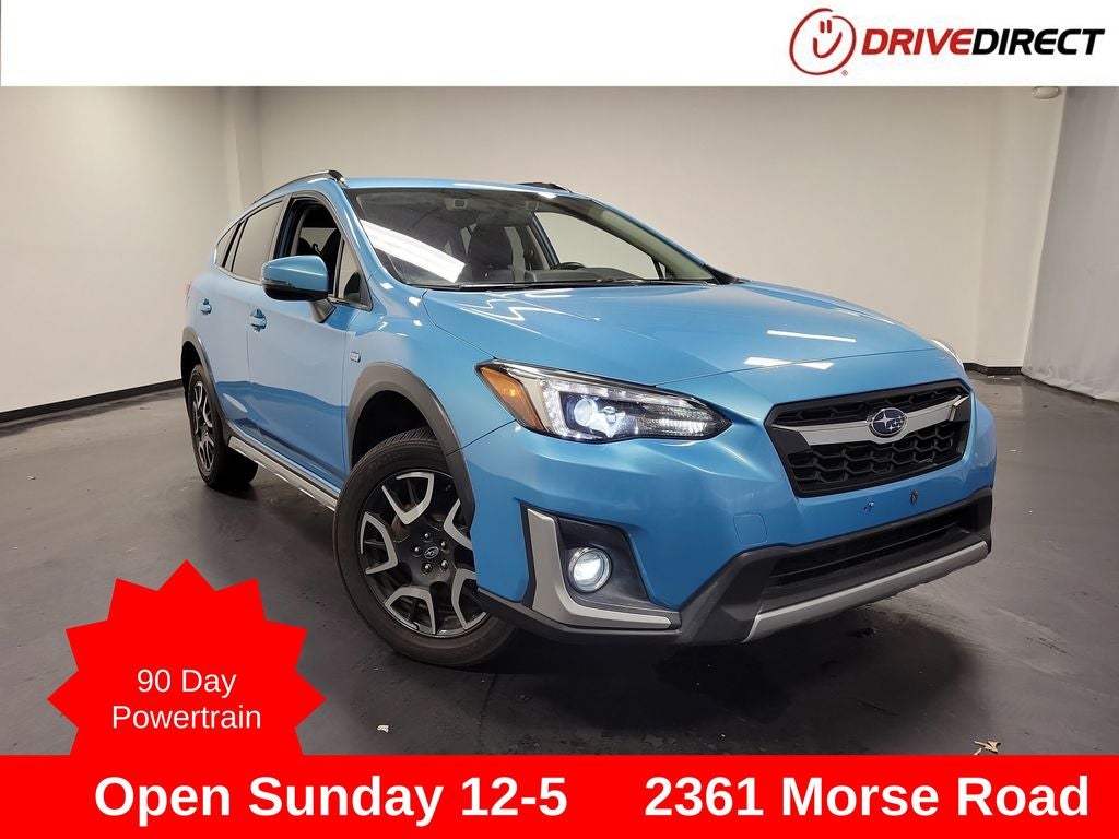 2019 Subaru Crosstrek Hybrid in Lagoon Blue Pearl — front three-quarter view