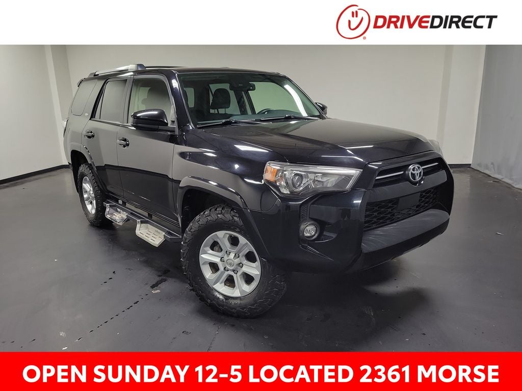 2021 Toyota 4Runner SR5 in Midnight Black Metallic — front three-quarter view