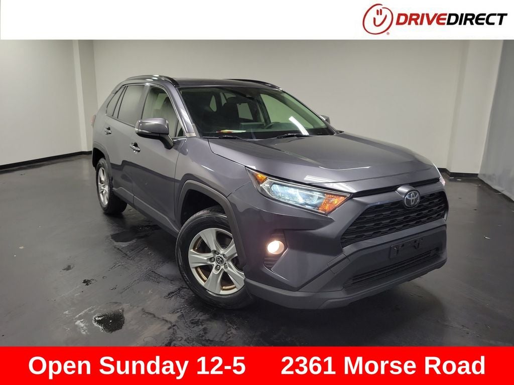 2019 Toyota RAV4 XLE in Magnetic Gray Metallic — front three-quarter view