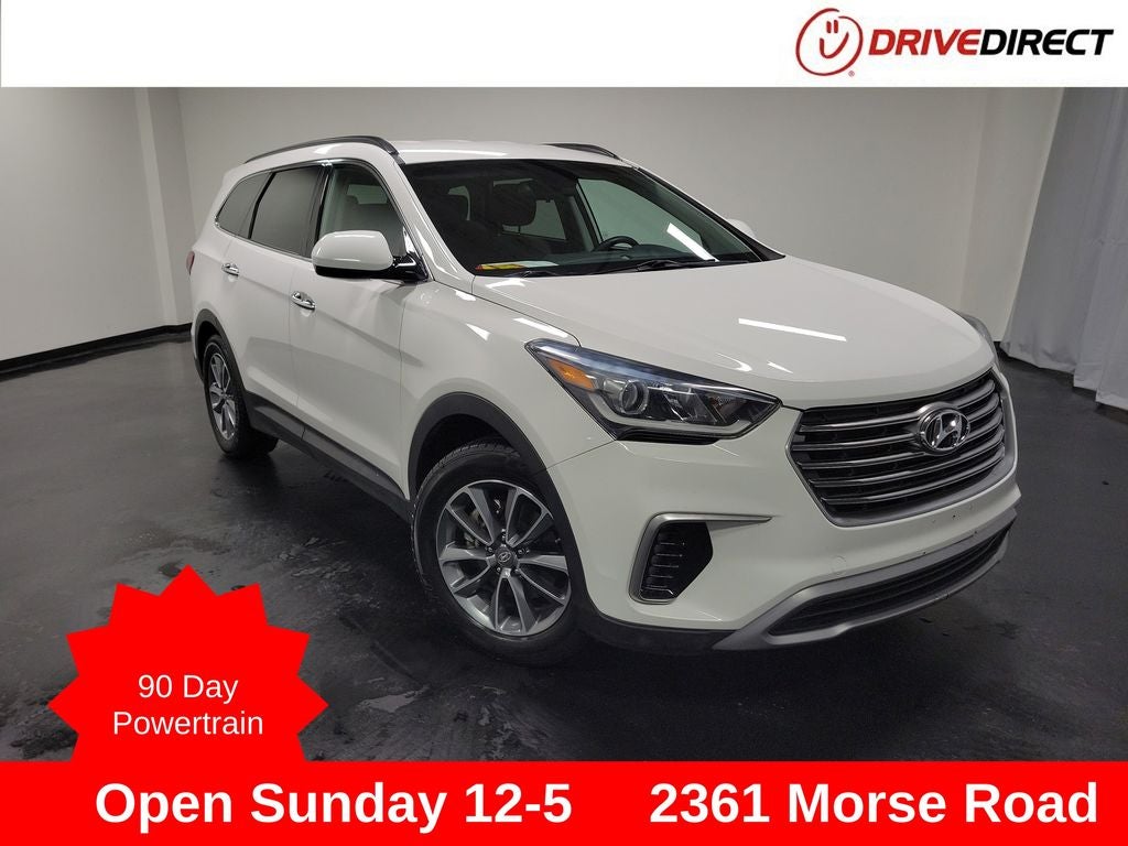 2017 Hyundai Santa Fe SE in Monaco White — front three-quarter view