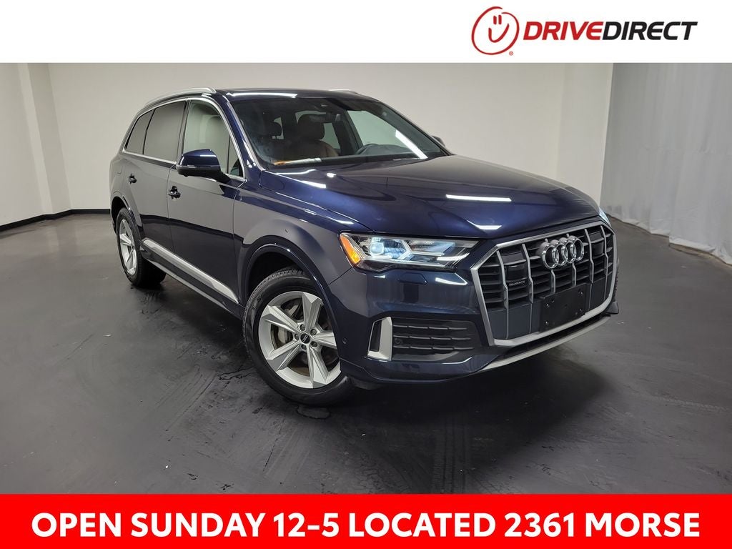 2023 Audi Q7 45 Premium quattro in Blue Metallic — front three-quarter view