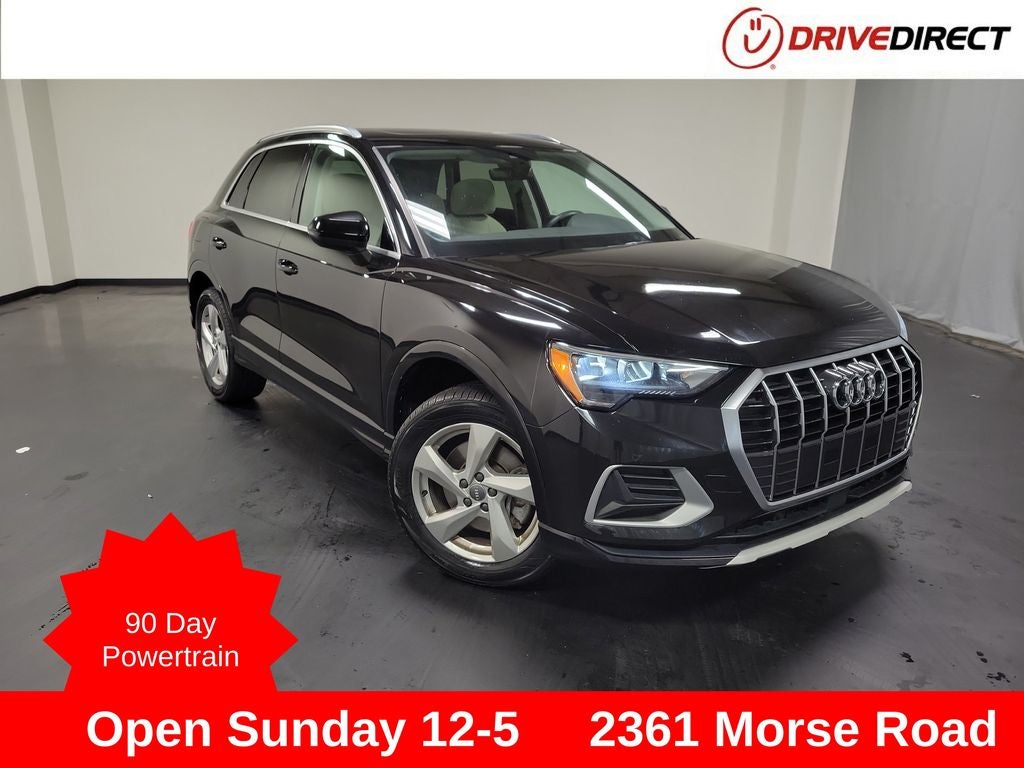 2020 Audi Q3 Premium quattro in Black Metallic — front three-quarter view